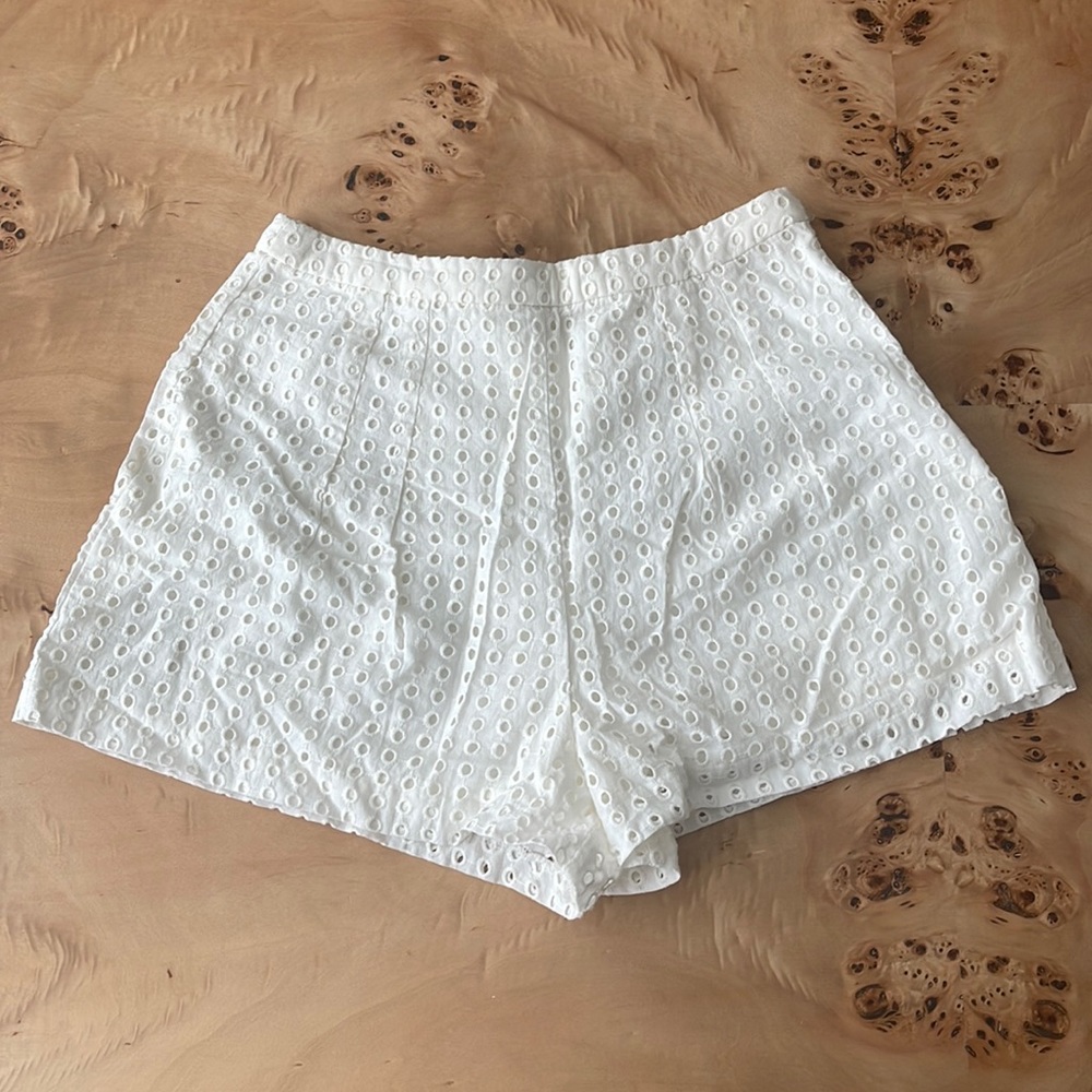 White eyelet shorts